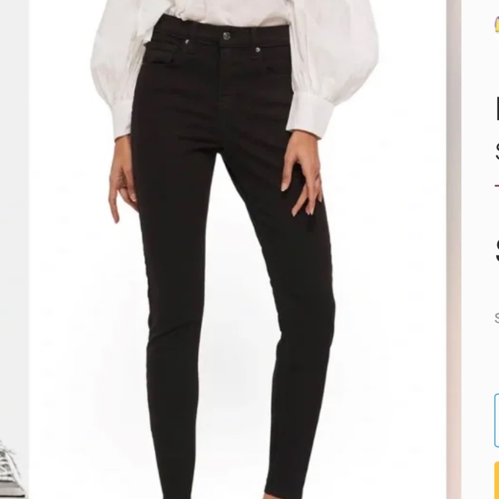 TOPSHOP Jamie Pure Black Jeans 25x32